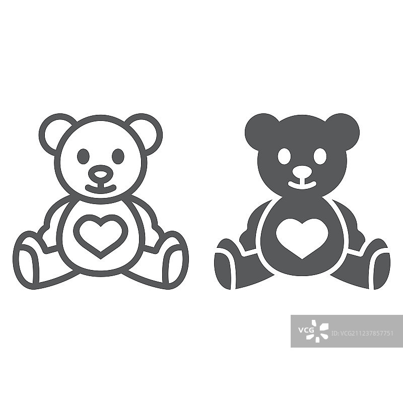 泰迪熊线条标志图片素材