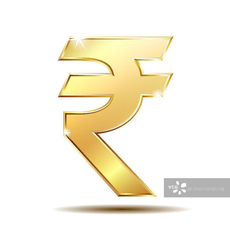 金色卢比货币图标图片素材