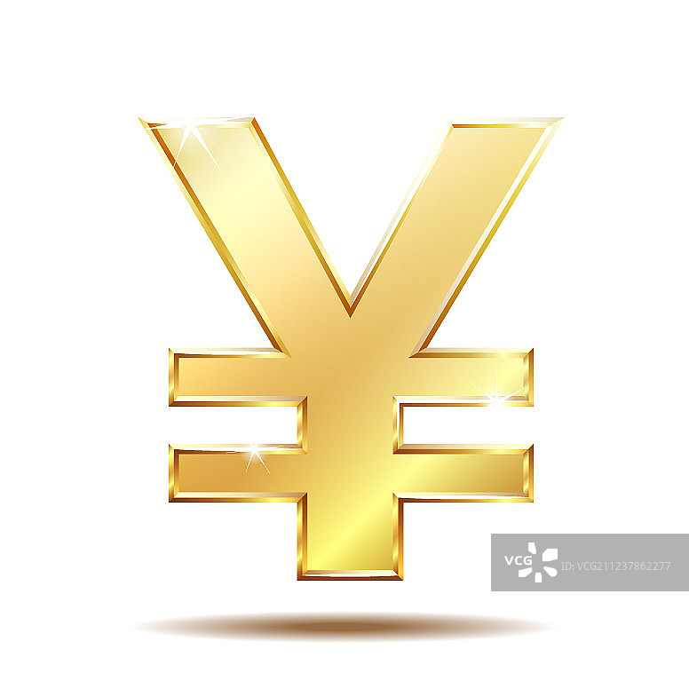 闪亮金色日元货币符号图片素材