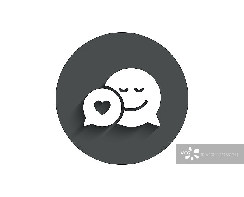 带有微笑表情的漫画对话气泡简约图标图片素材