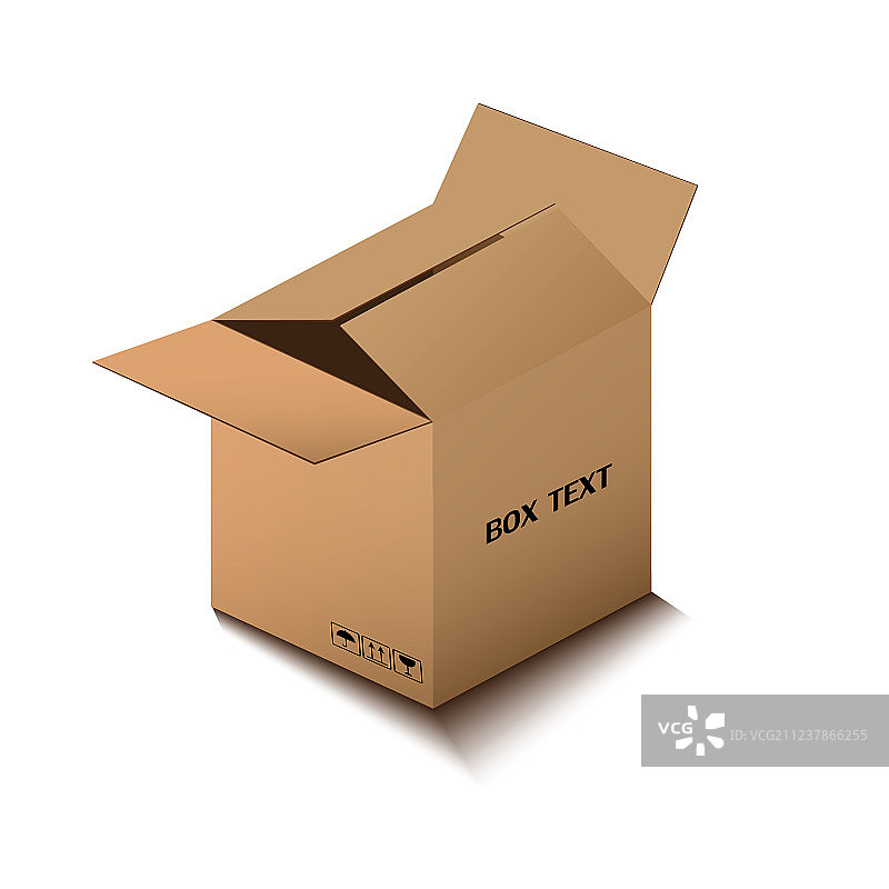 白色背景上的瓦楞纸箱邮政包装盒图片素材