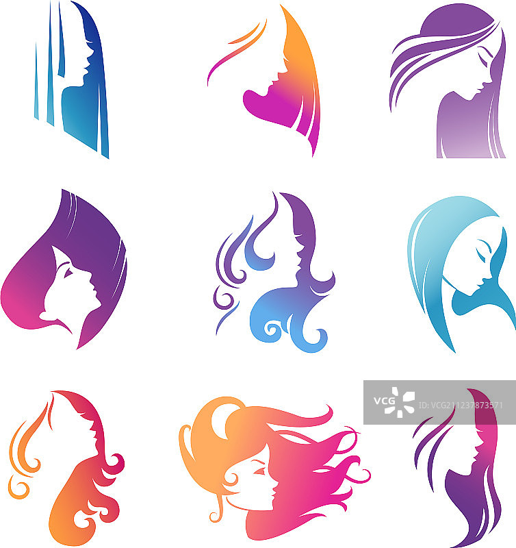 拥有美丽长发的女孩肖像图片素材