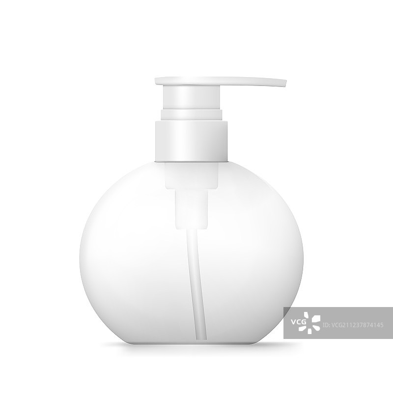 带分配泵的白色圆形化妆品瓶图片素材
