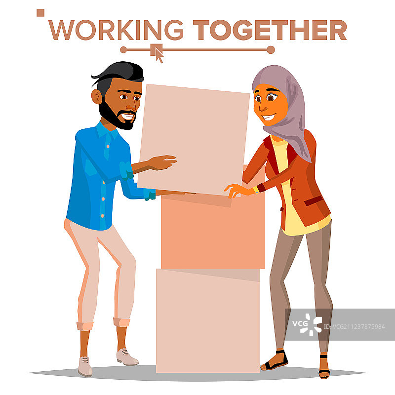 商务人士共同合作概念图片素材