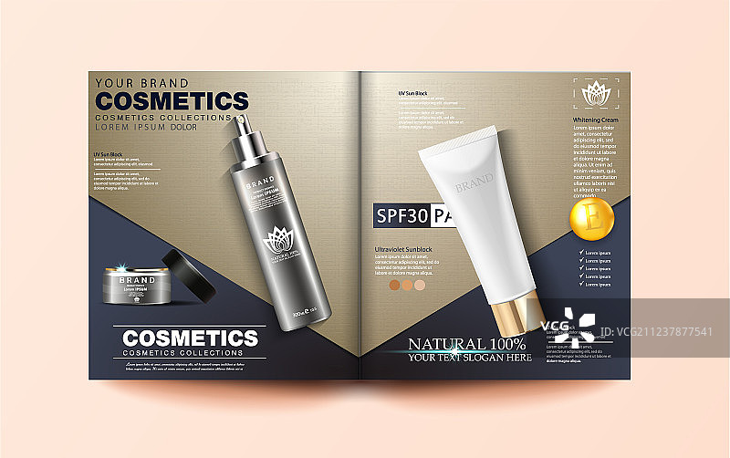 化妆品杂志模板图片素材