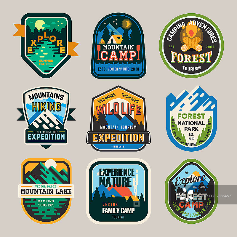 露营俱乐部探索标志图片素材