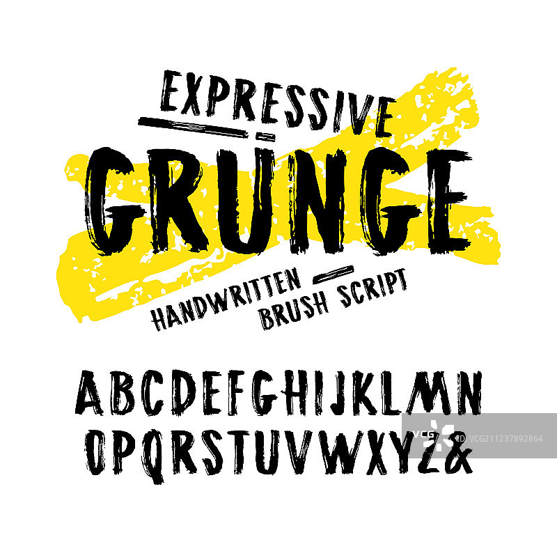 Grunge风格手写笔刷字体图片素材