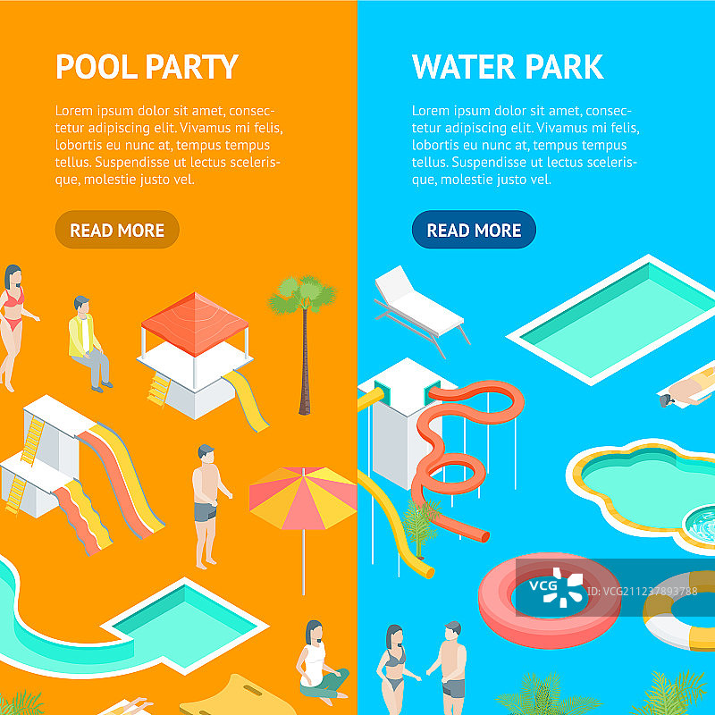 水上乐园概念竖版banner图片素材