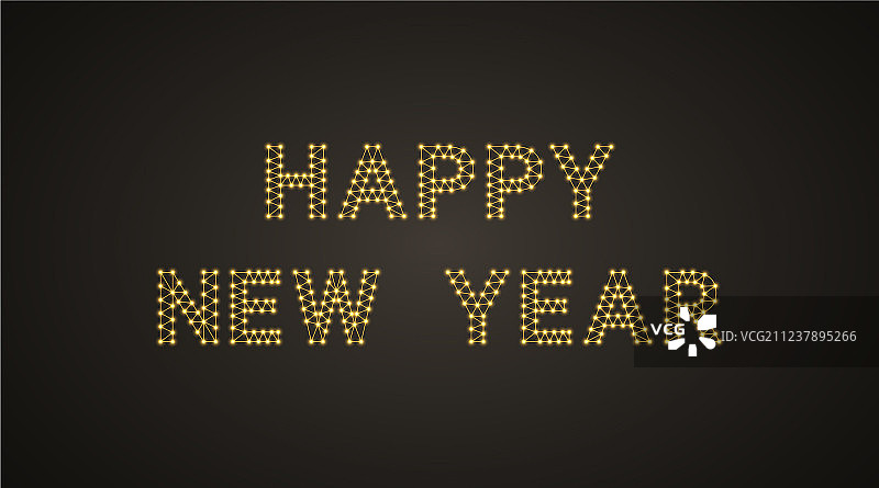 霓虹灯新年快乐字样图片素材