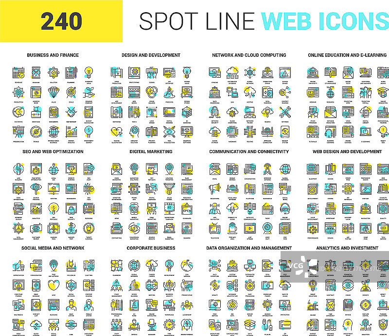 扁平风格网页图标图片素材