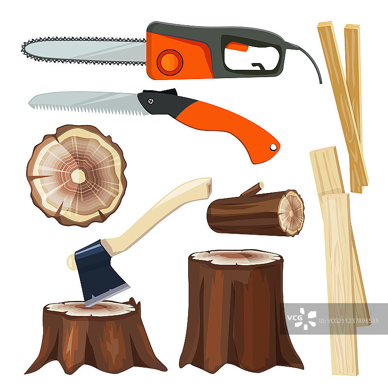 木材工业林业分枝和树干原木图片素材