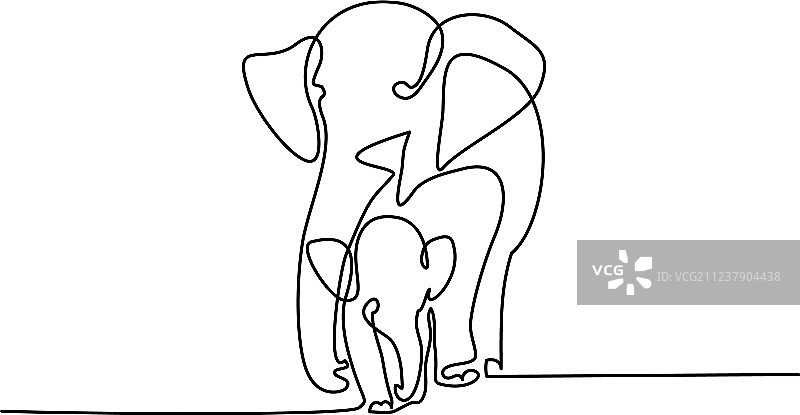 带幼崽的大象图片素材