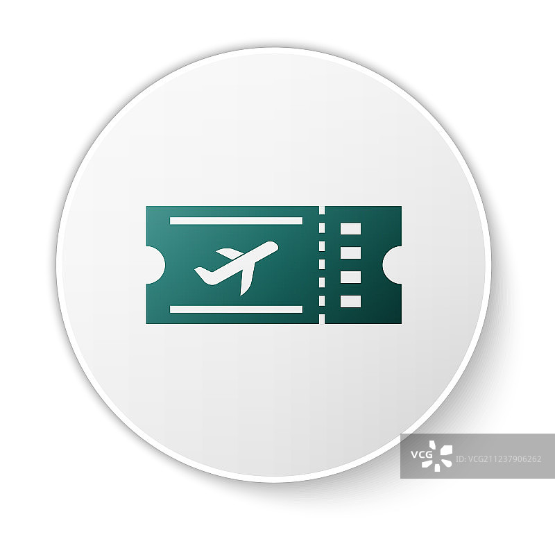 白色背景上的绿色机票图标图片素材