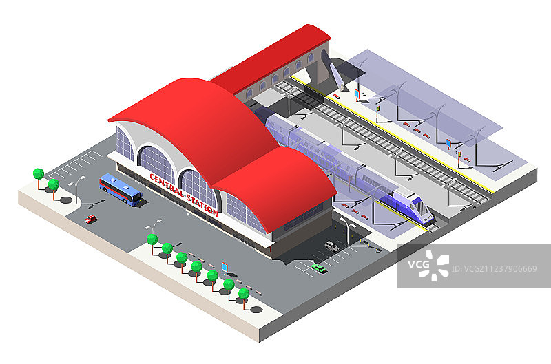 火车站站台和火车图片素材