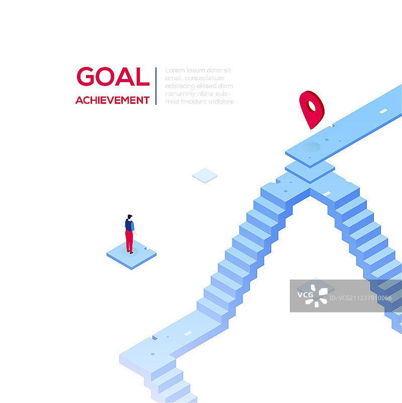 目标达成现代2.5D网页图片素材