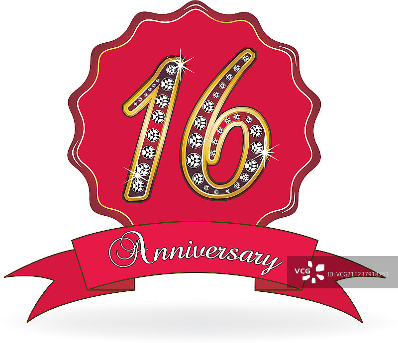 16周年纪念徽章图片素材