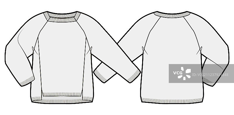 针织套头衫正反面视图图片素材