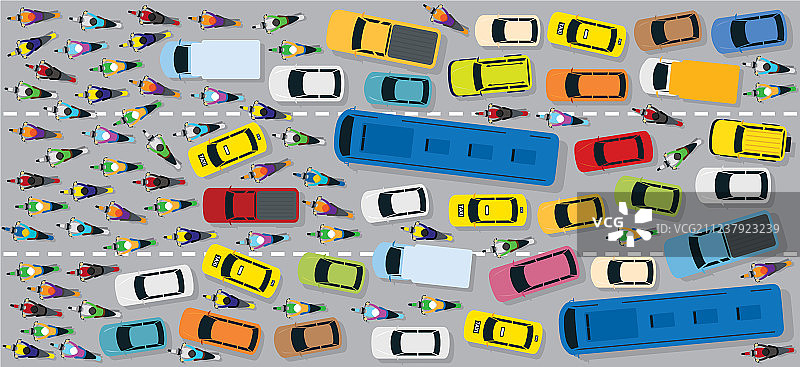 交通拥堵的道路上的汽车图片素材