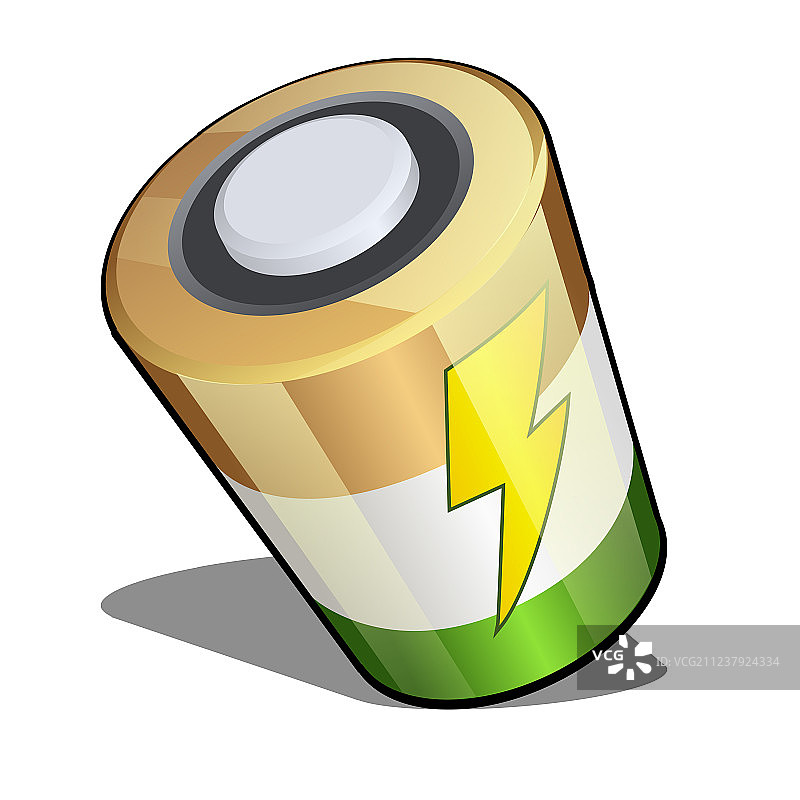 白色背景上孤立的2.5D电池图片素材