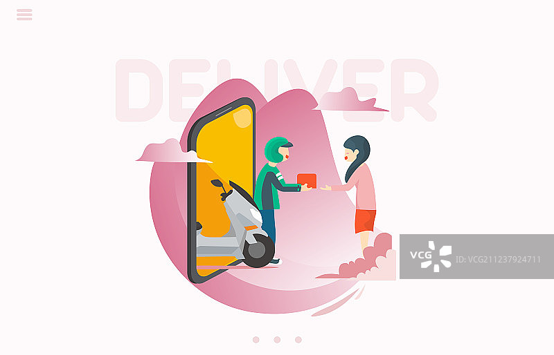 扁平风格送货员图片素材