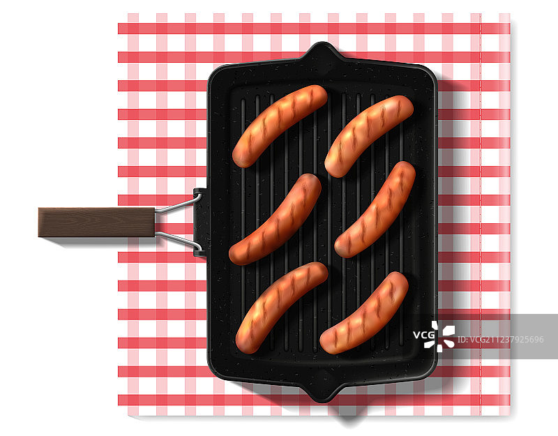 白色背景上的逼真风格烤盘图片素材