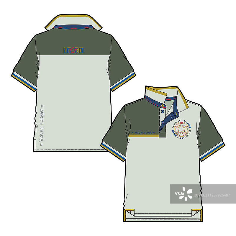 撞色细节的Polo衫图片素材