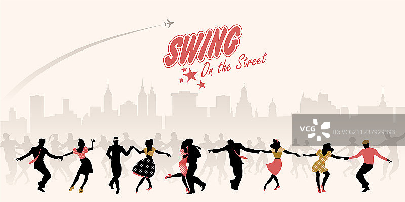 一群年轻人在跳摇摆舞图片素材