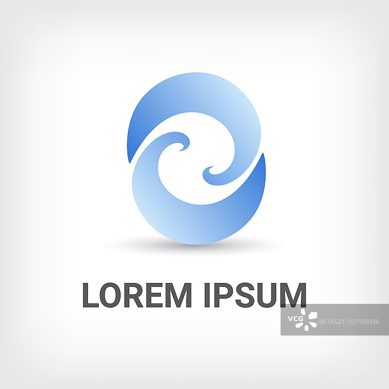 波浪曲线抽象标志设计模板图片素材