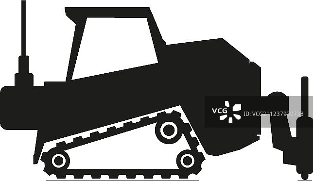 拖拉机标志黑色图标图片素材