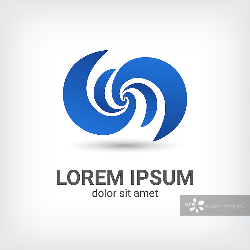 波浪曲线抽象标志设计模板图片素材