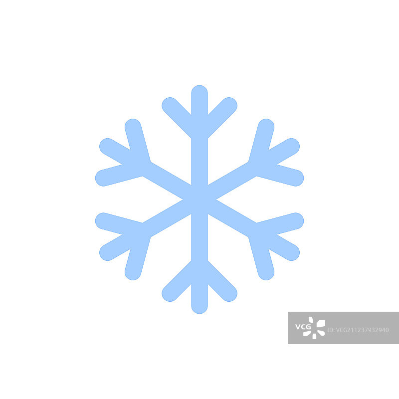 蓝色剪影雪花图标图片素材
