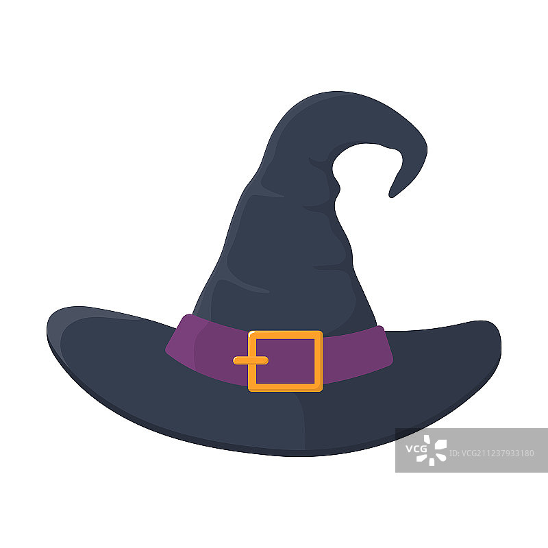 漫画黑色带扣女巫帽图片素材