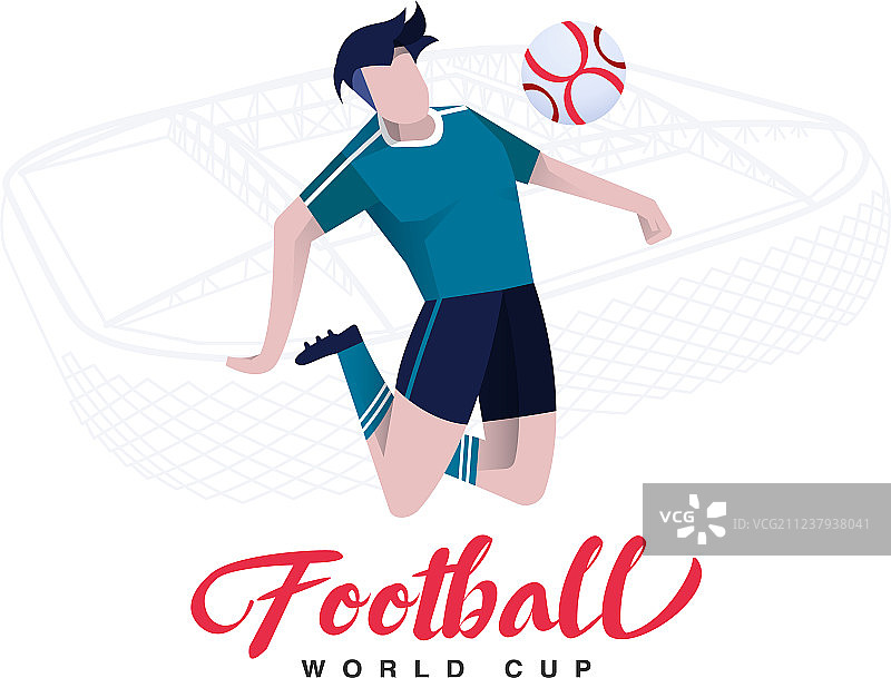 体育场背景上的足球运动员图片素材