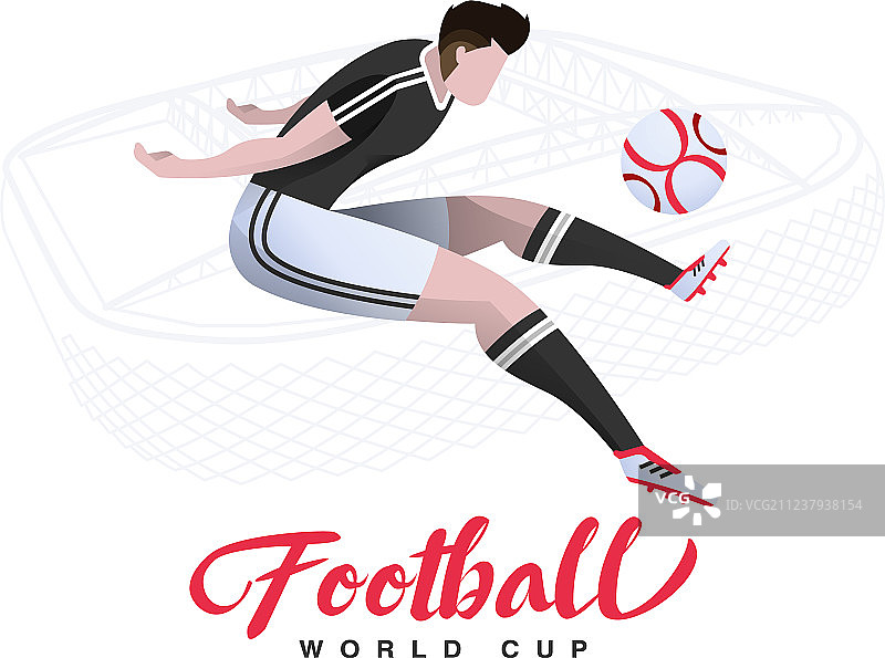 体育场背景上的足球运动员图片素材