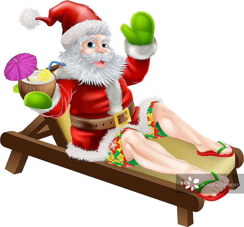 夏日圣诞老人图片素材
