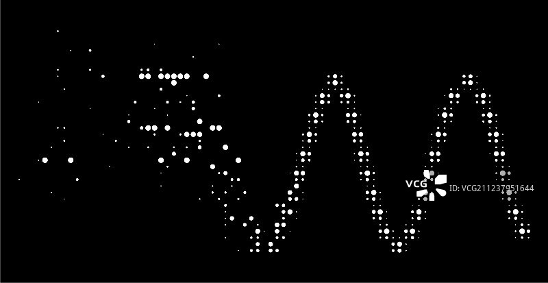 鲜艳的碎片化点状半色调正弦波图标图片素材