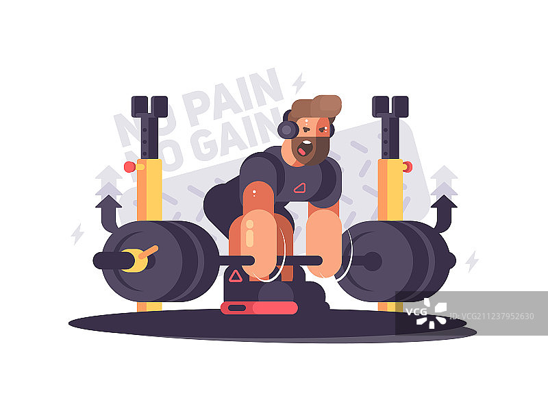 健壮的运动员硬举图片素材