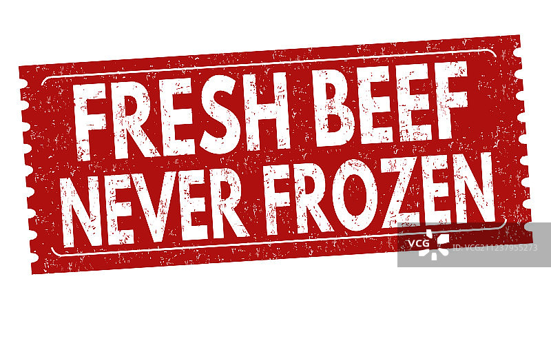 新鲜牛肉未冷冻橡胶印章图片素材