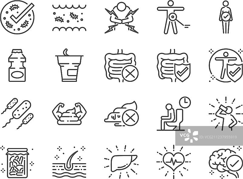 益生菌图标集图片素材