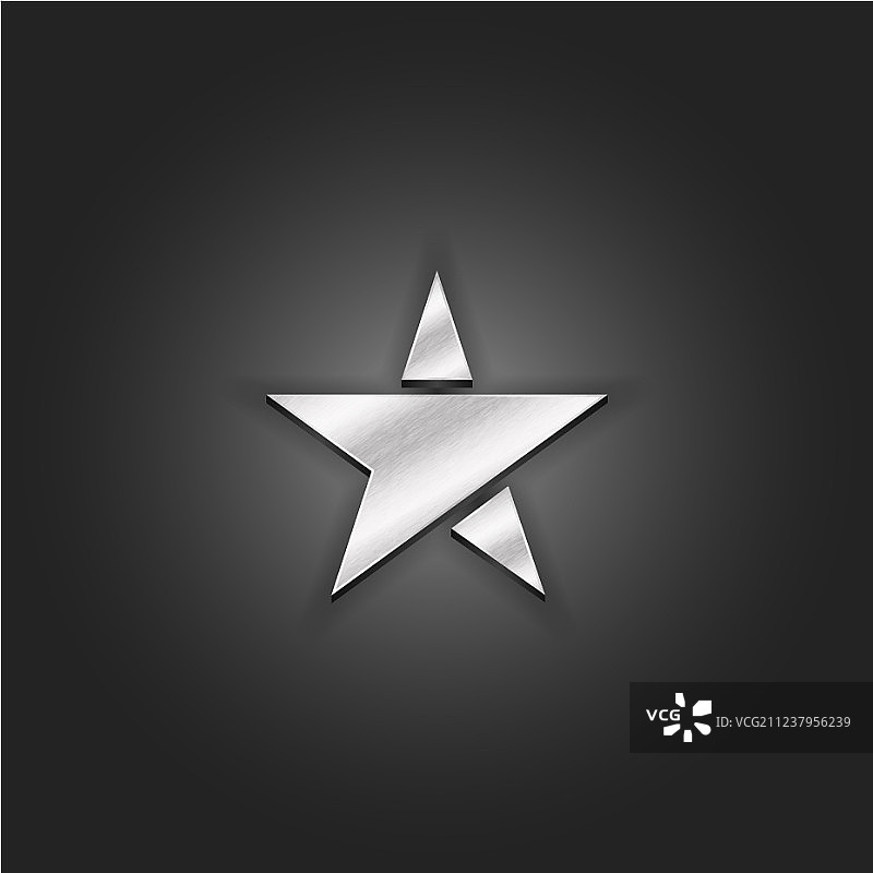 金属质感银色星星Logo样机图片素材