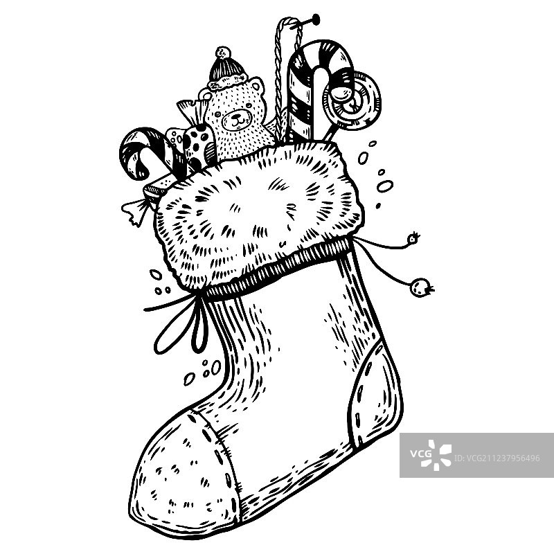 圣诞袜雕刻图案图片素材