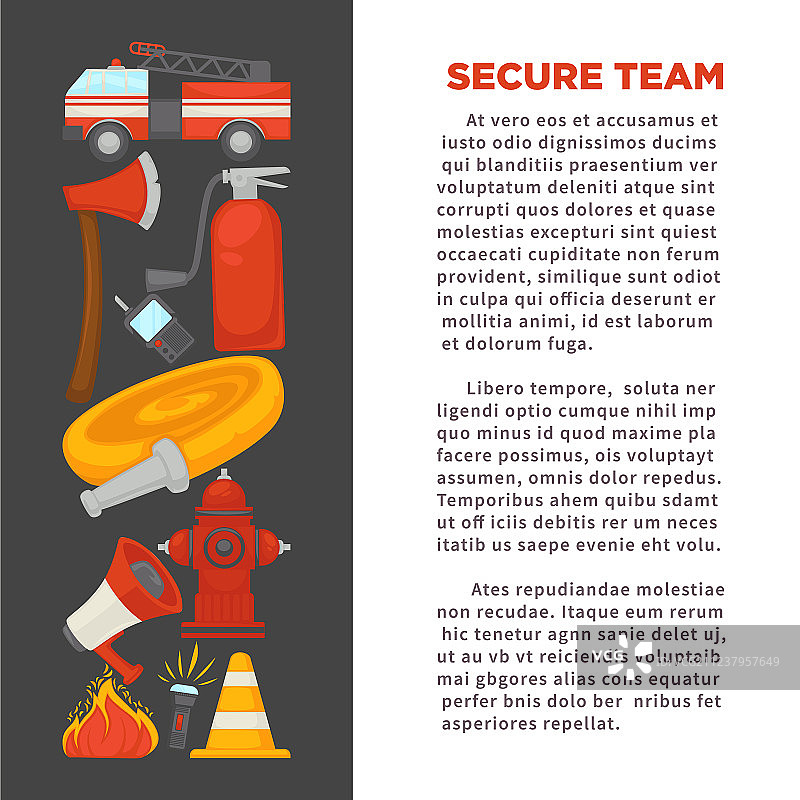 消防员职业和消防安全保护图片素材