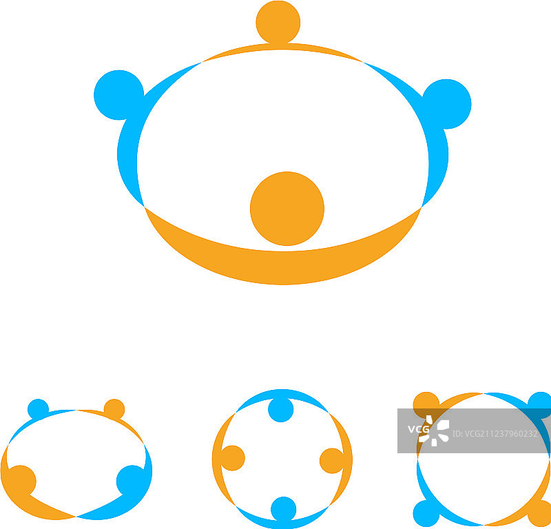 手牵手标志模板，社区标识图片素材