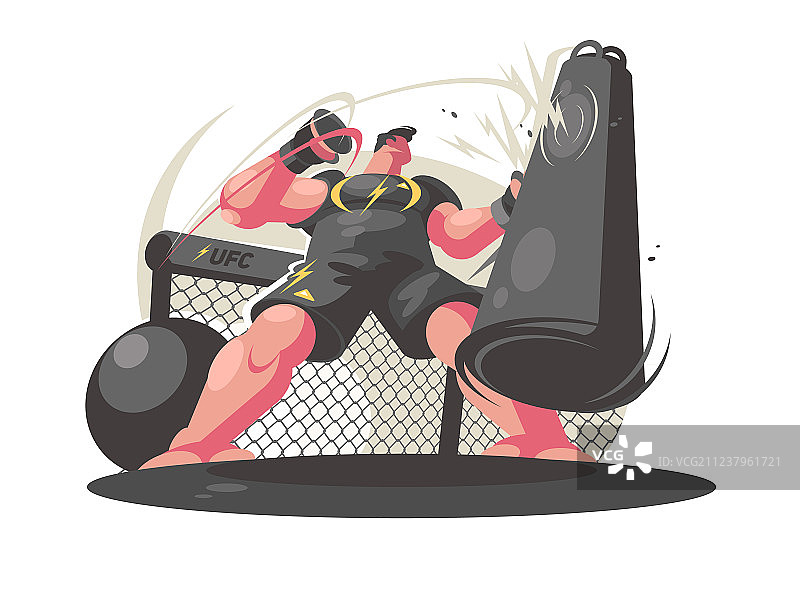 拳击手在健身房训练图片素材