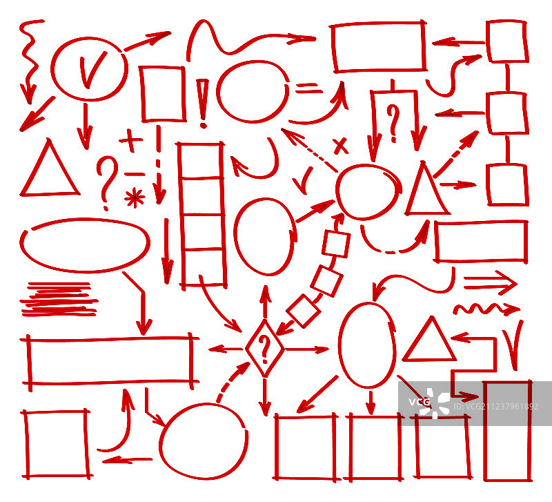 手绘图表思维导图涂鸦元素图片素材