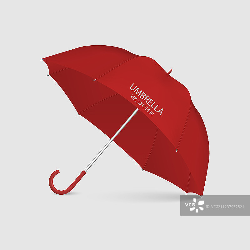 红色空白雨伞图标的3D逼真渲染图片素材