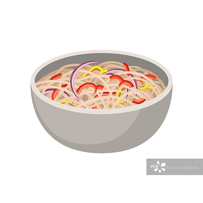 美味荞麦面配洋葱和辣椒图片素材