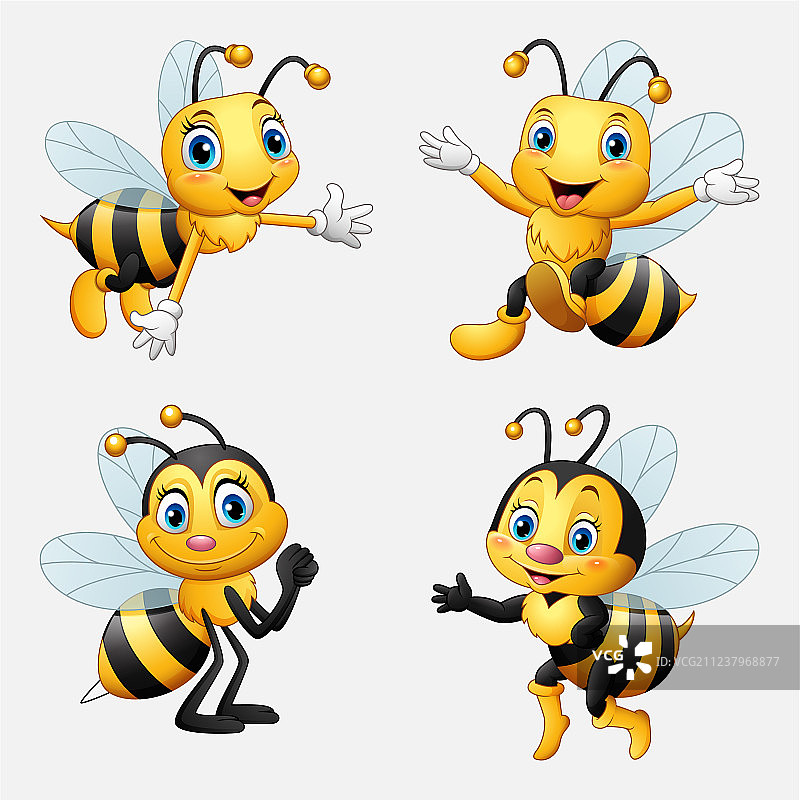 有趣的卡通蜜蜂合集图片素材