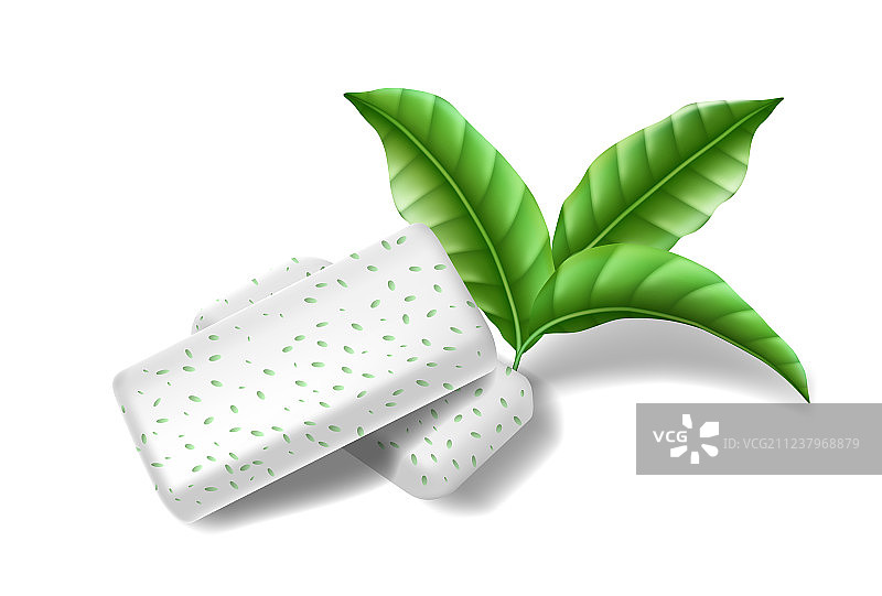薄荷叶口香糖图片素材