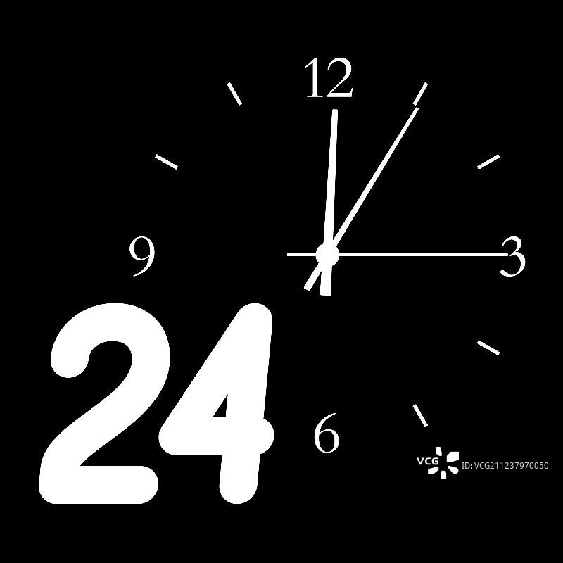 表盘背景上的24数字图片素材